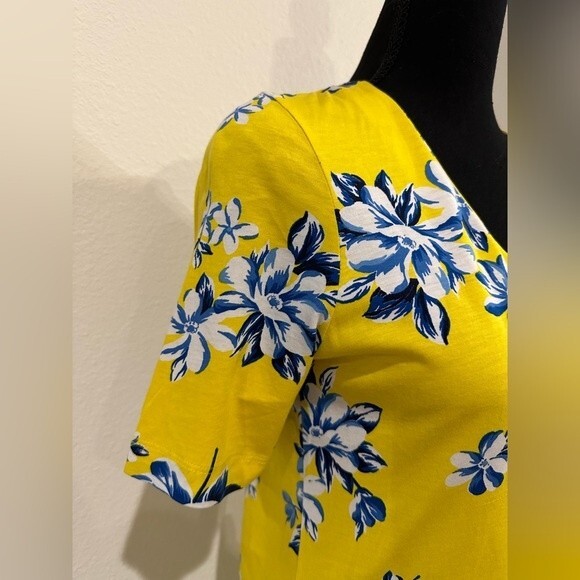 Draper James Yellow Hillsboro Summerall Shift Dress Floral Size XS - Picture 5 of 8